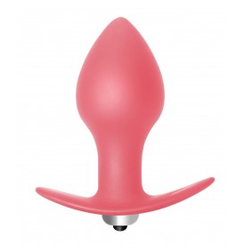 Розовая анальная пробка с вибрацией Bulb Anal Plug - 10 см.