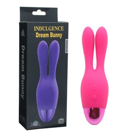 Розовый вибратор INDULGENCE Rechargeable Dream Bunny - 15 см.