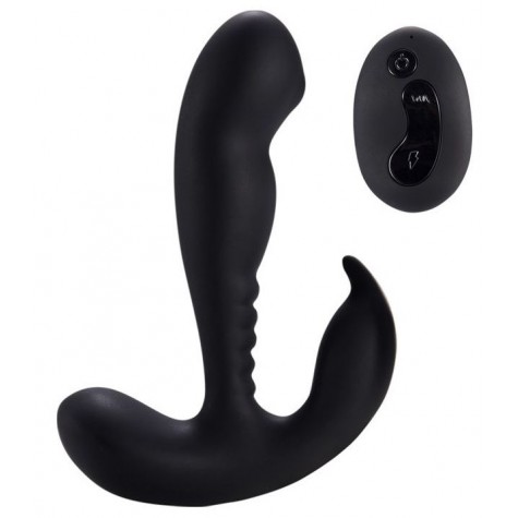 Черный стимулятор простаты Remote Control Prostate Stimulator with Rolling Ball - 13,3 см.